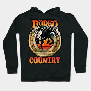 Rodeo Country Riding Bucking Bronco Horses Hoodie